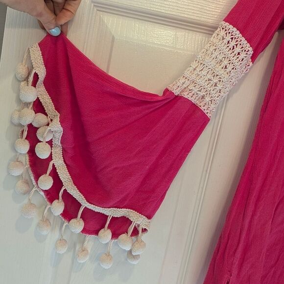 Anthropology Solitaire Swim Boho Top Dress Cover Up Crochet Tunic Artistic Sz M - Picture 3 of 8